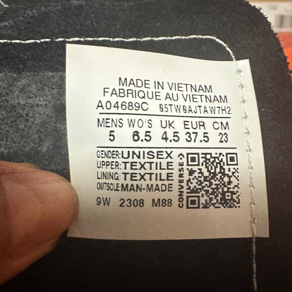 Converse Chuck Taylor All Star Cruise HI 5 Men Unisex Casual Shoes Black A04689C - Picture 10 of 10